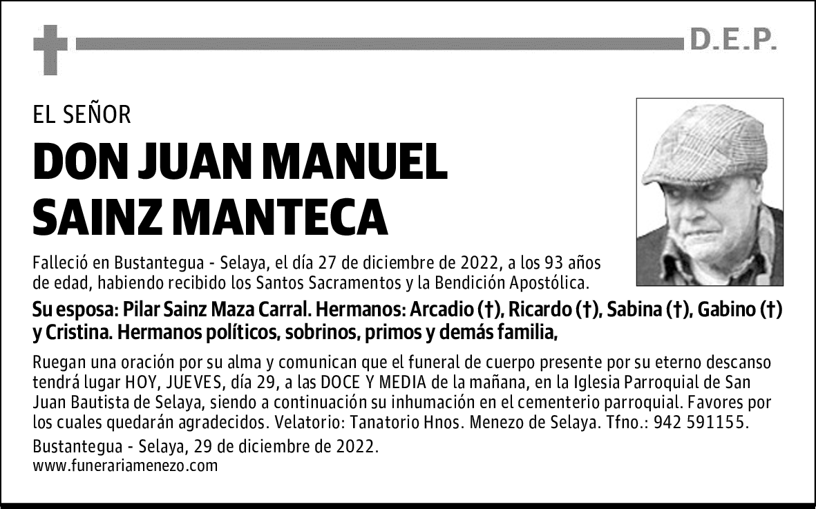 DON JUAN MANUEL SAINZ MANTECA