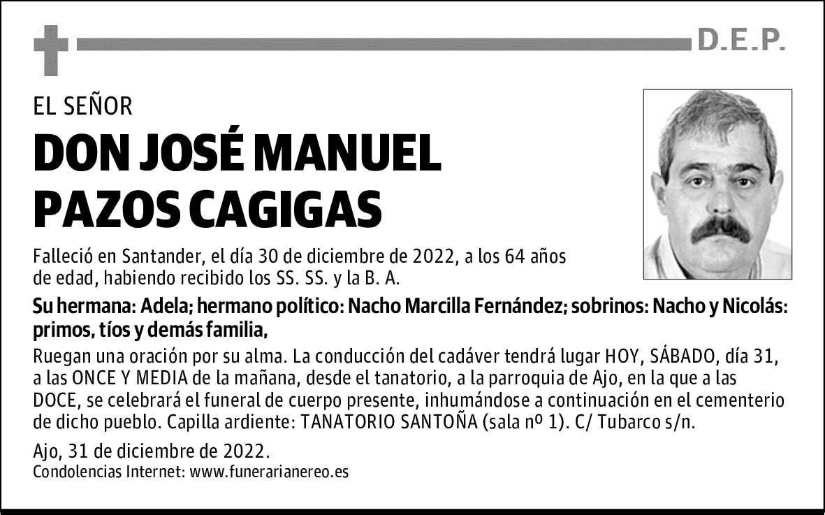 DON JOSÉ MANUEL PAZOS CAGIGAS