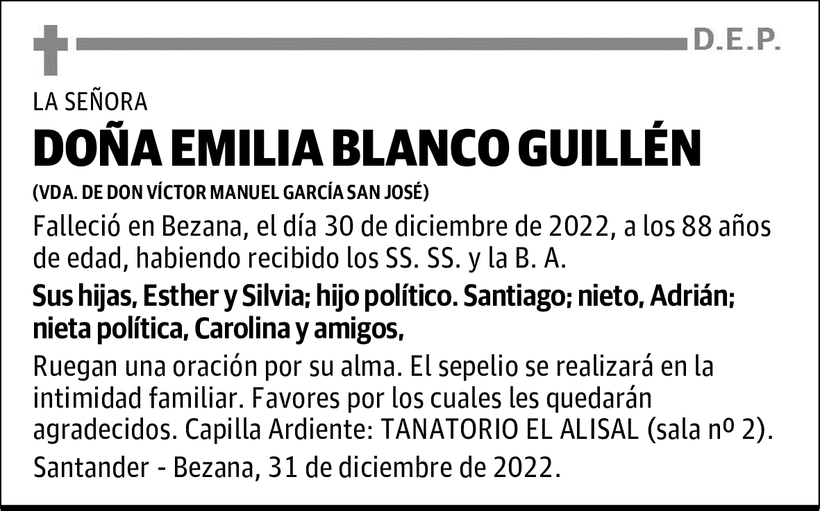 DOÑA EMILIA BLANCO GUILLÉN