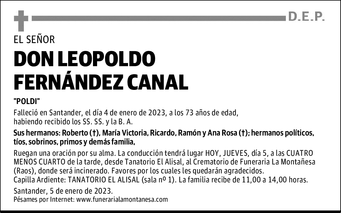 DON LEOPOLDO FERNÁNDEZ CANAL
