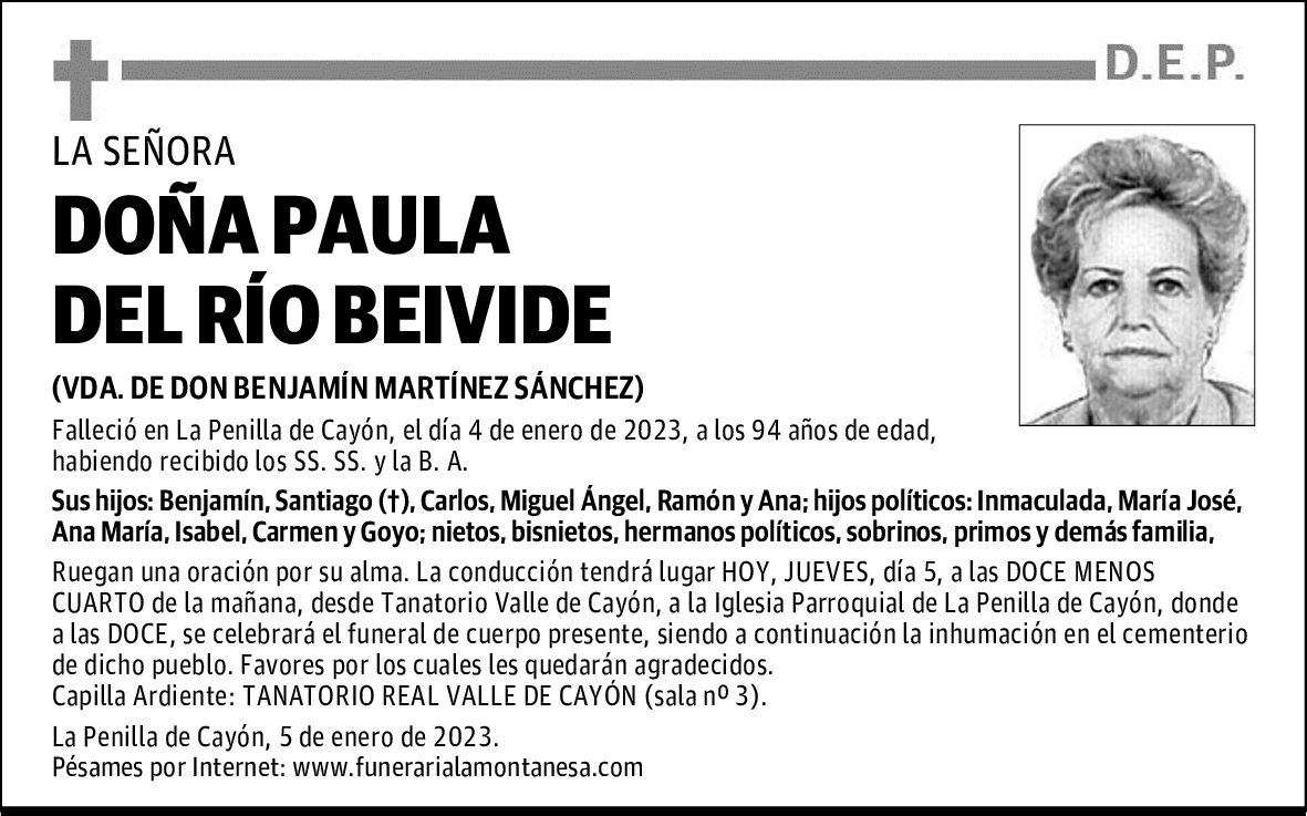 DOÑA PAULA DEL RÍO BEIVIDE
