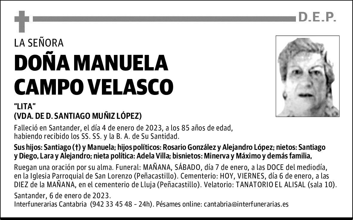 DOÑA MANUELA CAMPO VELASCO