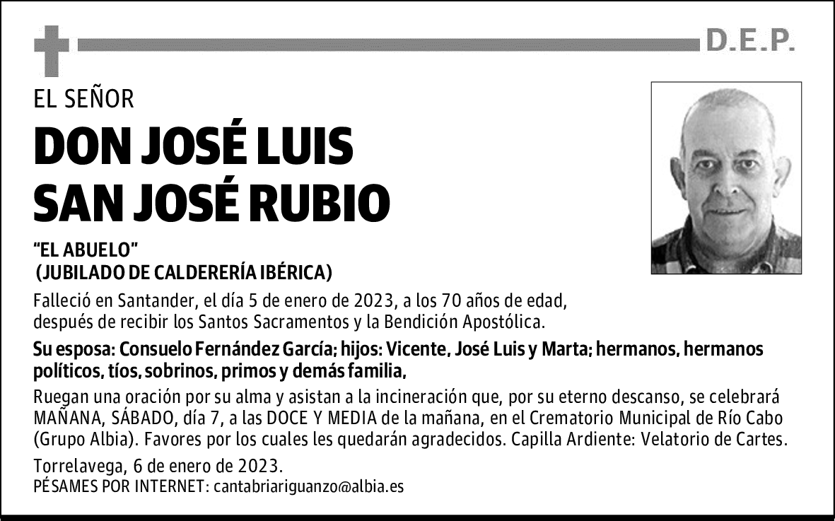 DON JOSÉ LUIS SAN JOSÉ RUBIO