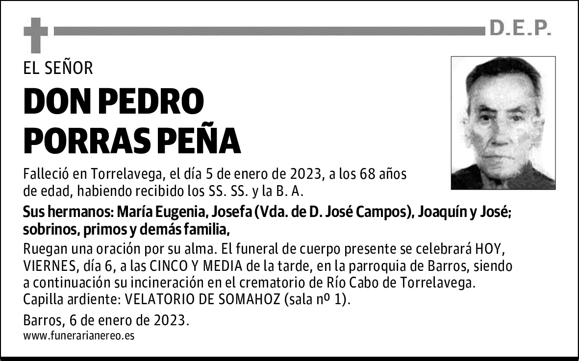 DON PEDRO PORRAS PEÑA