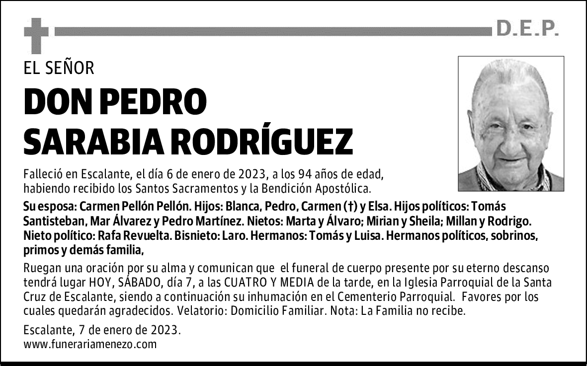 DON PEDRO SARABIA RODRÍGUEZ