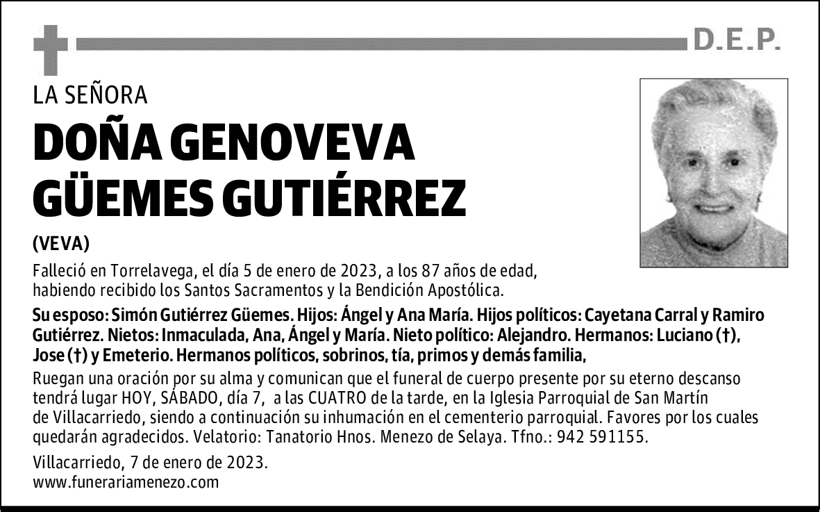 DOÑA GENOVEVA GÜEMES GUTIÉRREZ