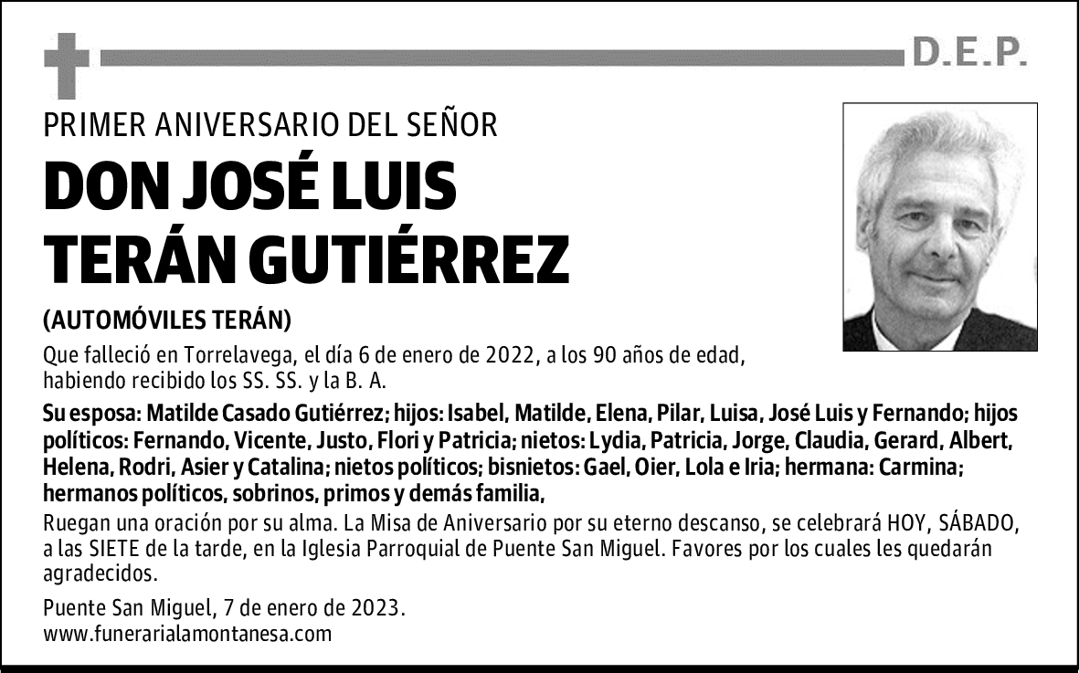DON JOSÉ LUIS TERÁN GUTIÉRREZ