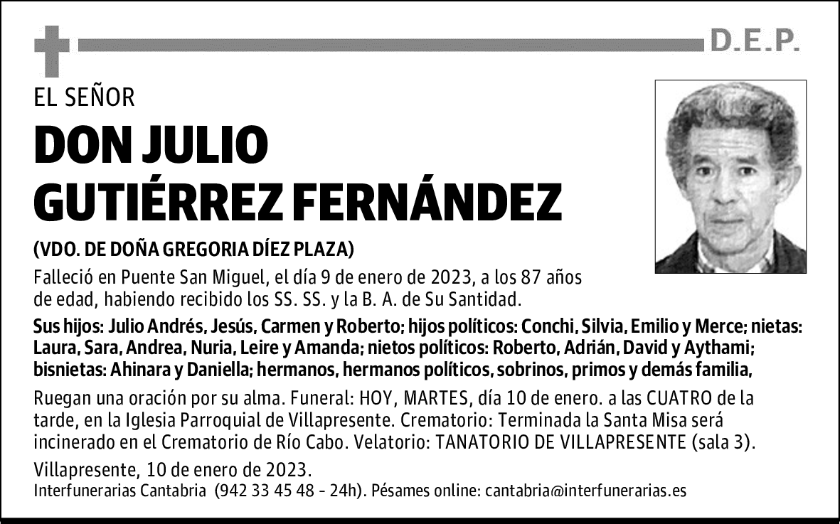 DON JULIO GUTIÉRREZ FERNÁNDEZ