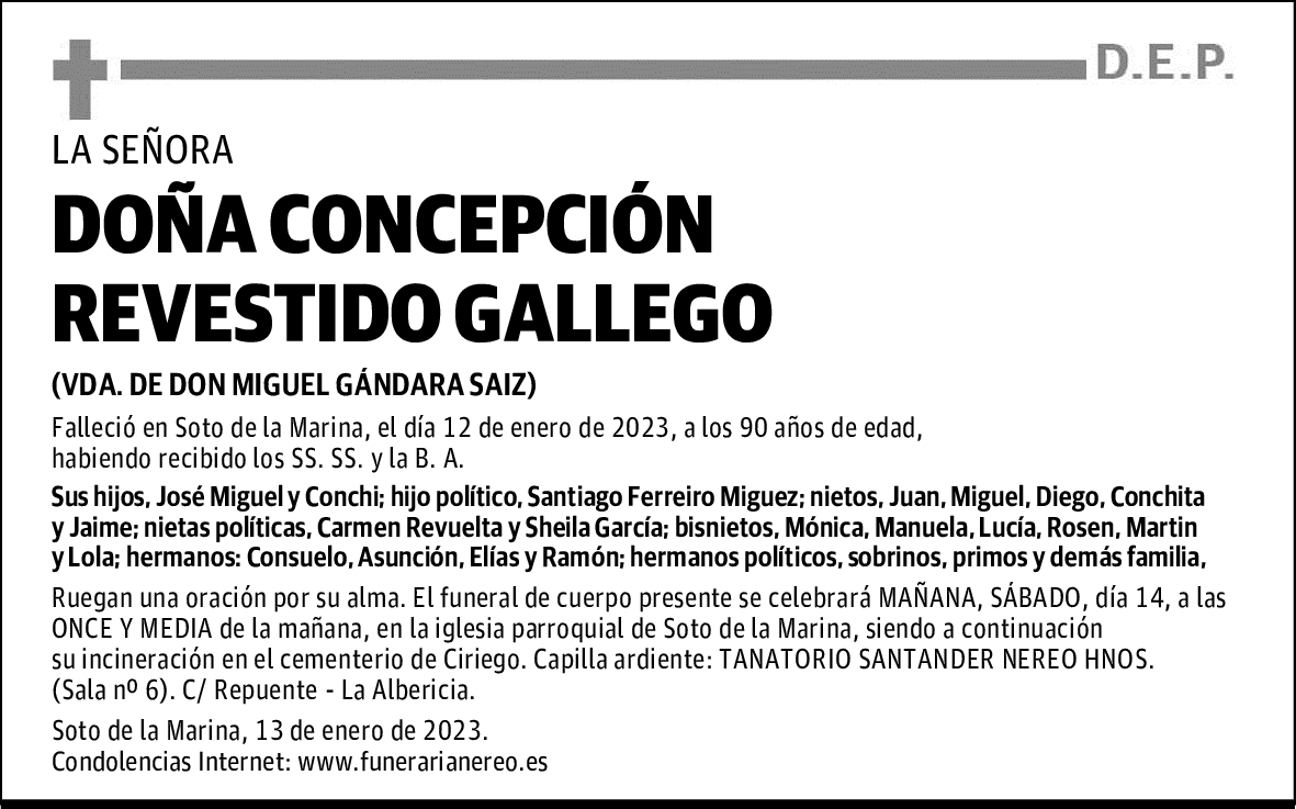 DOÑA CONCEPCIÓN REVESTIDO GALLEGO