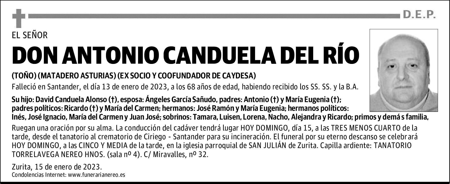 DON ANTONIO CANDUELA DEL RÍO