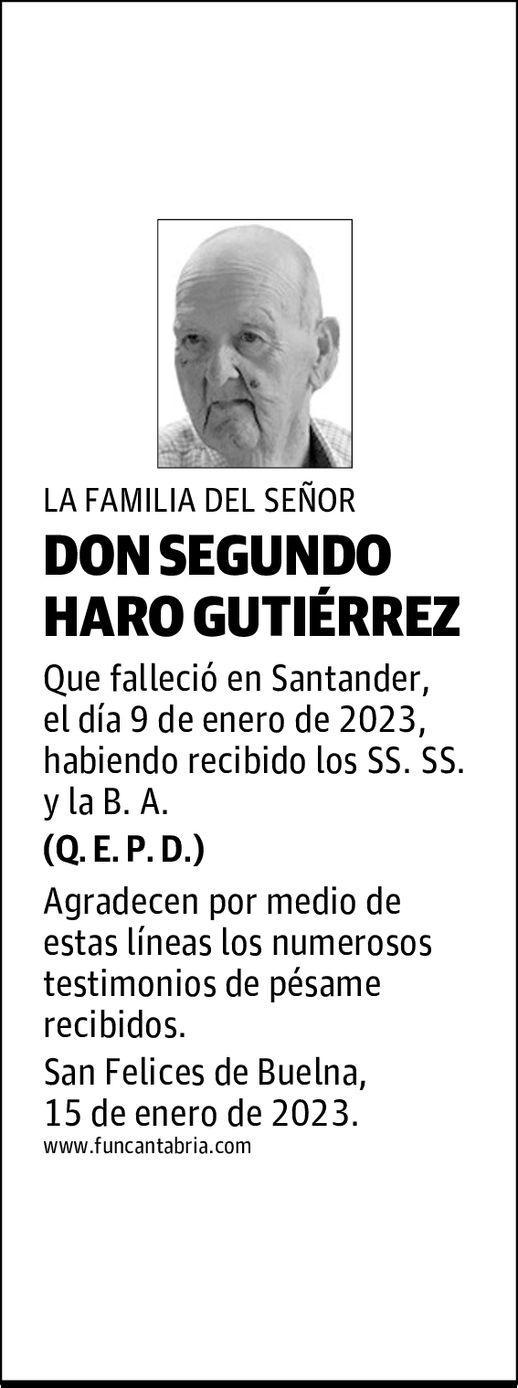 DON SEGUNDO HARO GUTIÉRREZ