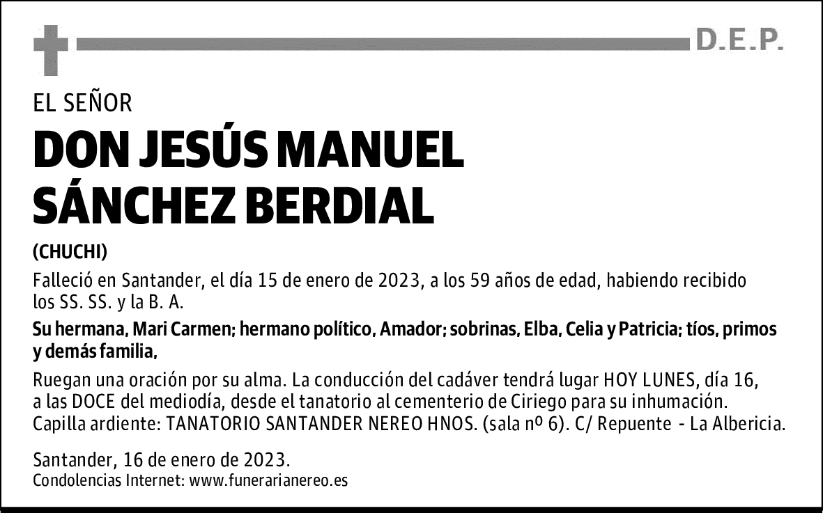 DON JESÚS MANUEL SÁNCHEZ BERDIAL