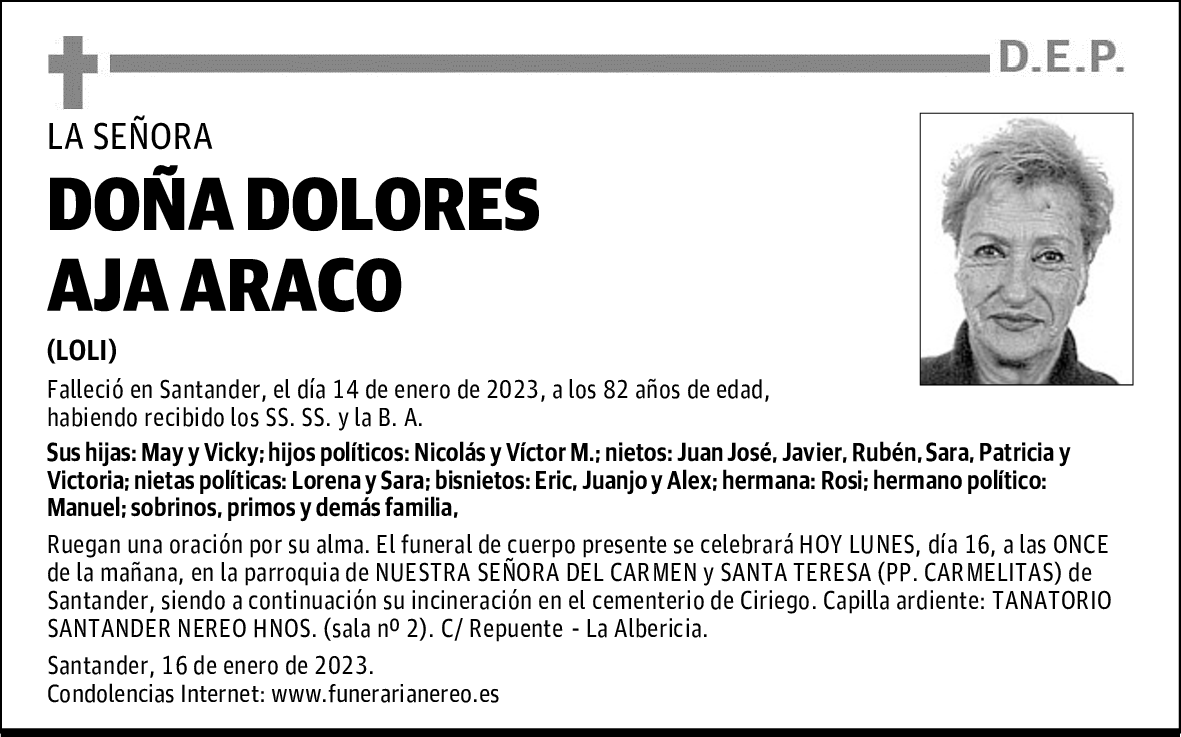 DOÑA DOLORES AJA ARACO