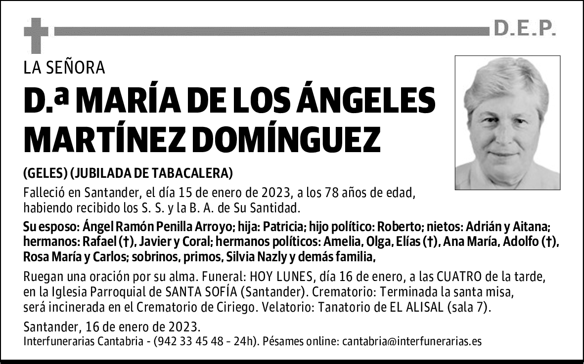 D.ª MARÍA DE LOS ÁNGELES MARTÍNEZ DOMÍNGUEZ