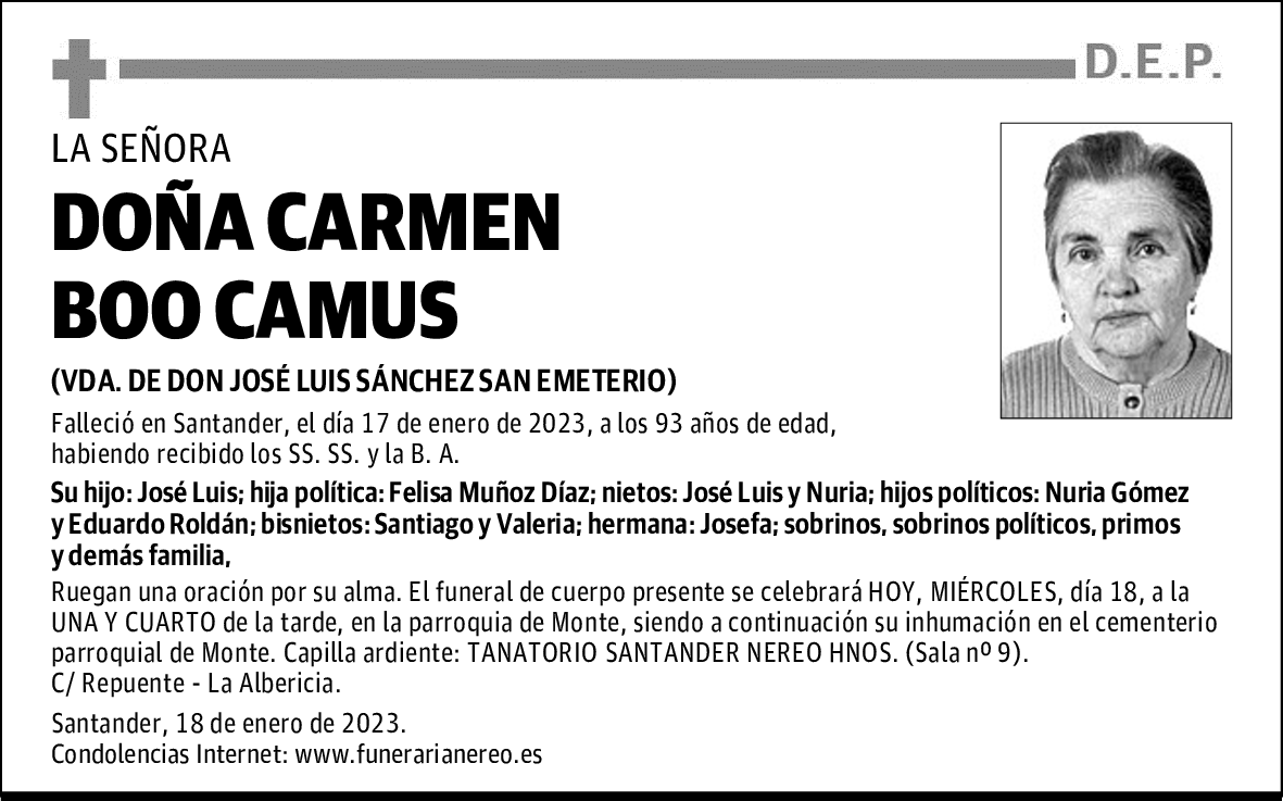 DOÑA CARMEN BOO CAMUS