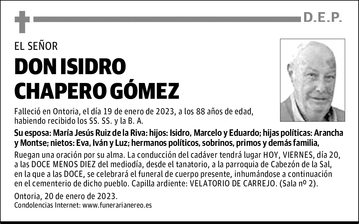 DON ISIDRO CHAPERO GÓMEZ