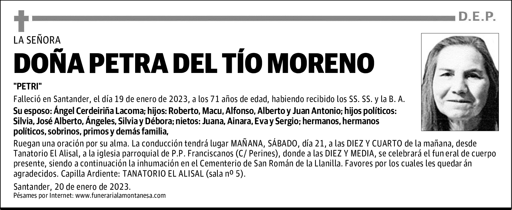 DOÑA PETRA DEL TÍO MORENO