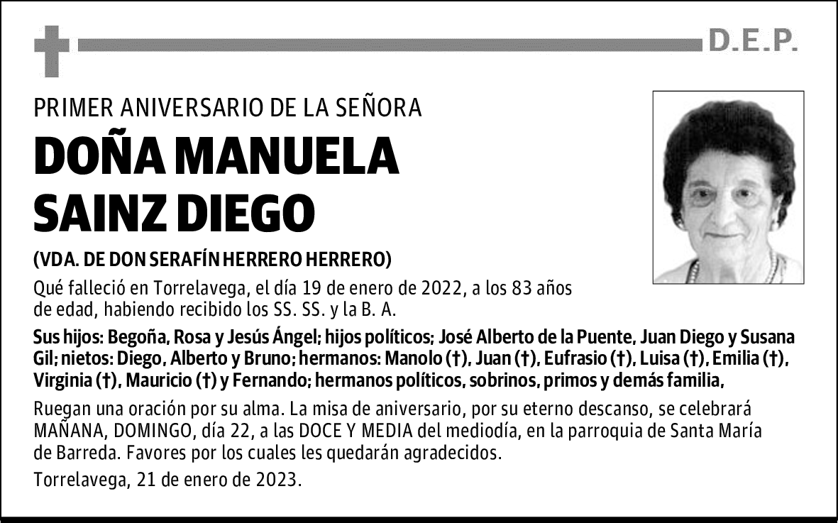DOÑA MANUELA SAINZ DIEGO