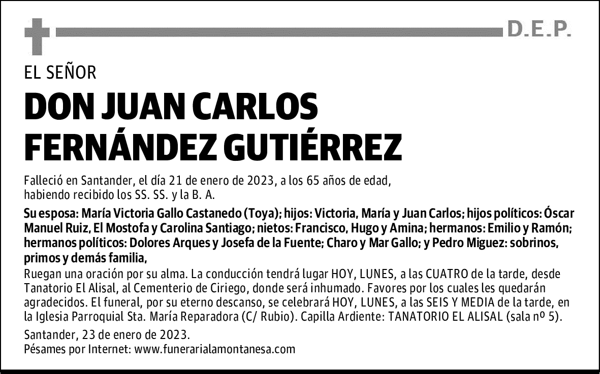 DON JUAN CARLOS FERNÁNDEZ GUTIÉRREZ