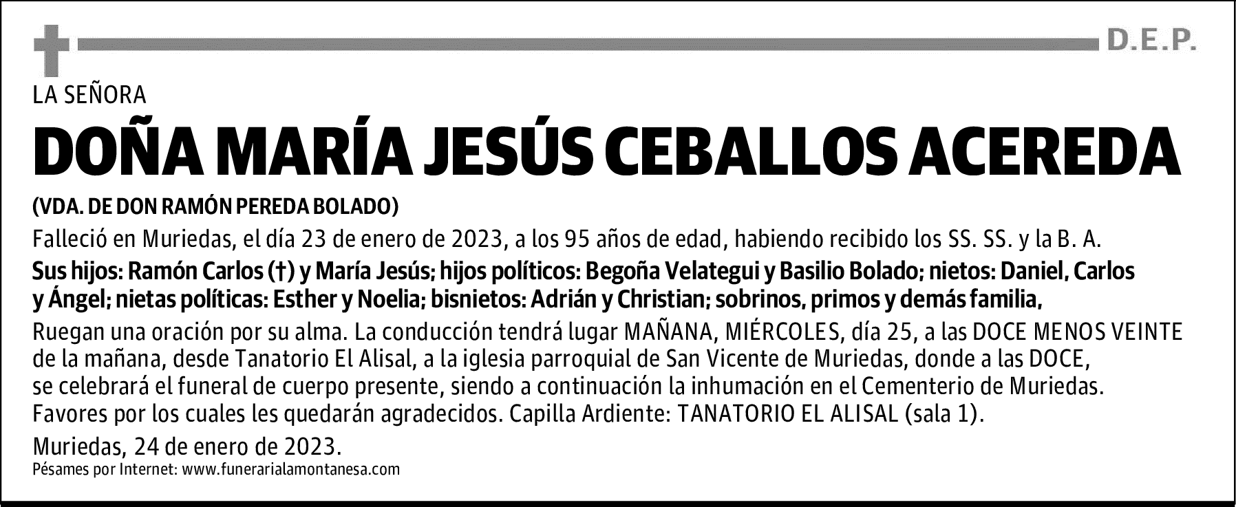 DOÑA MARÍA JESÚS CEBALLOS ACEREDA
