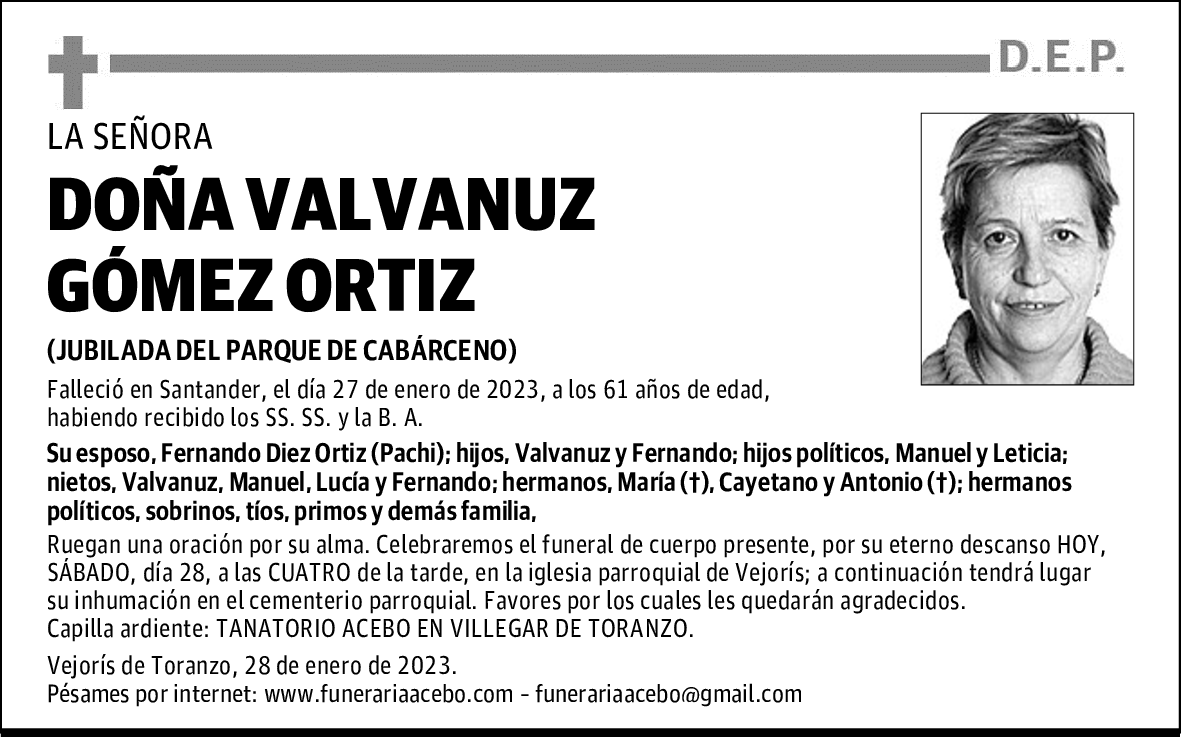 DOÑA VALVANUZ GÓMEZ ORTIZ