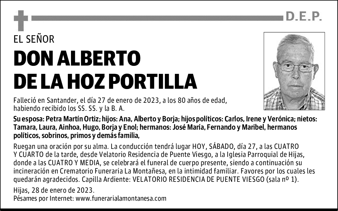 DON ALBERTO DE LA HOZ PORTILLA