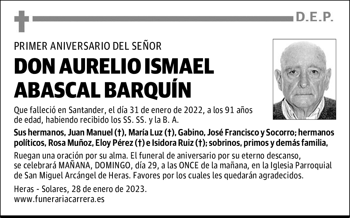 DON AURELIO ISMAEL ABASCAL BARQUÍN