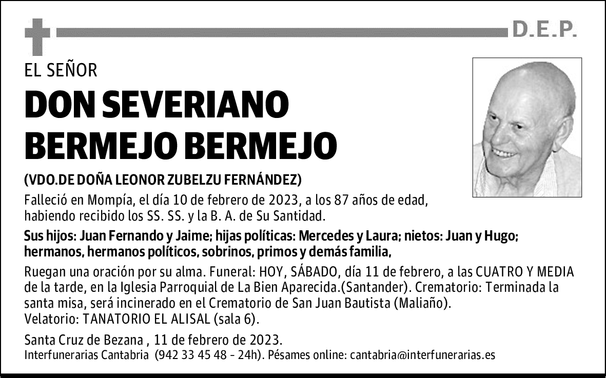 DON SEVERIANO BERMEJO BERMEJO