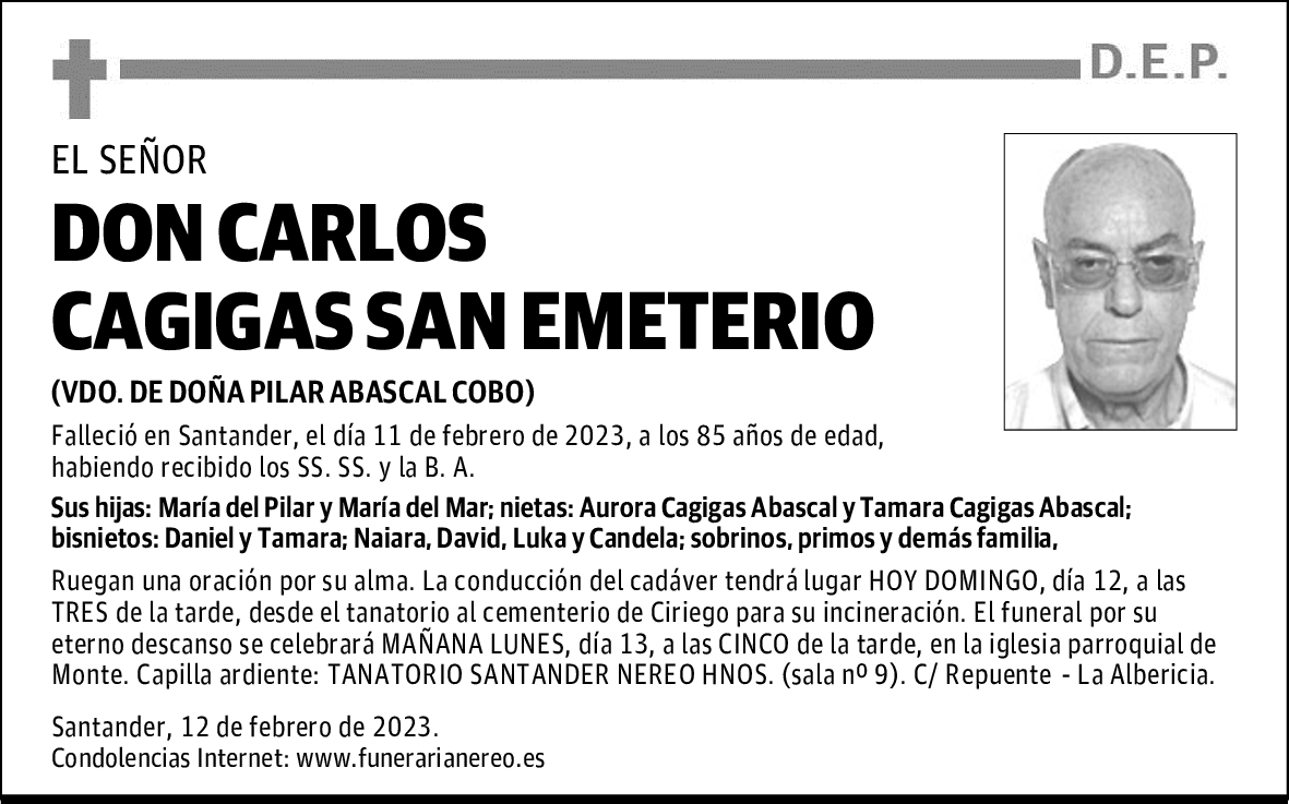 DON CARLOS CAGIGAS SAN EMETERIO