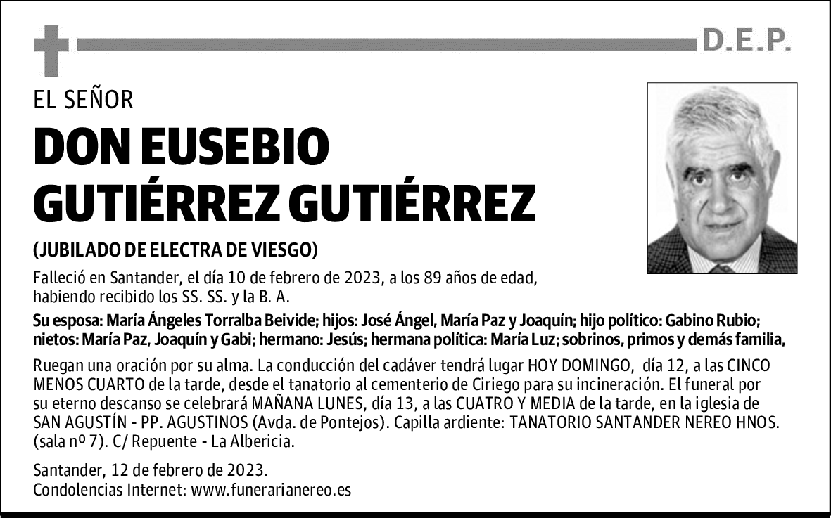 DON EUSEBIO GUTIÉRREZ GUTIÉRREZ