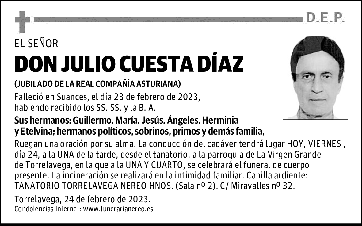 DON JULIO CUESTA DÍAZ