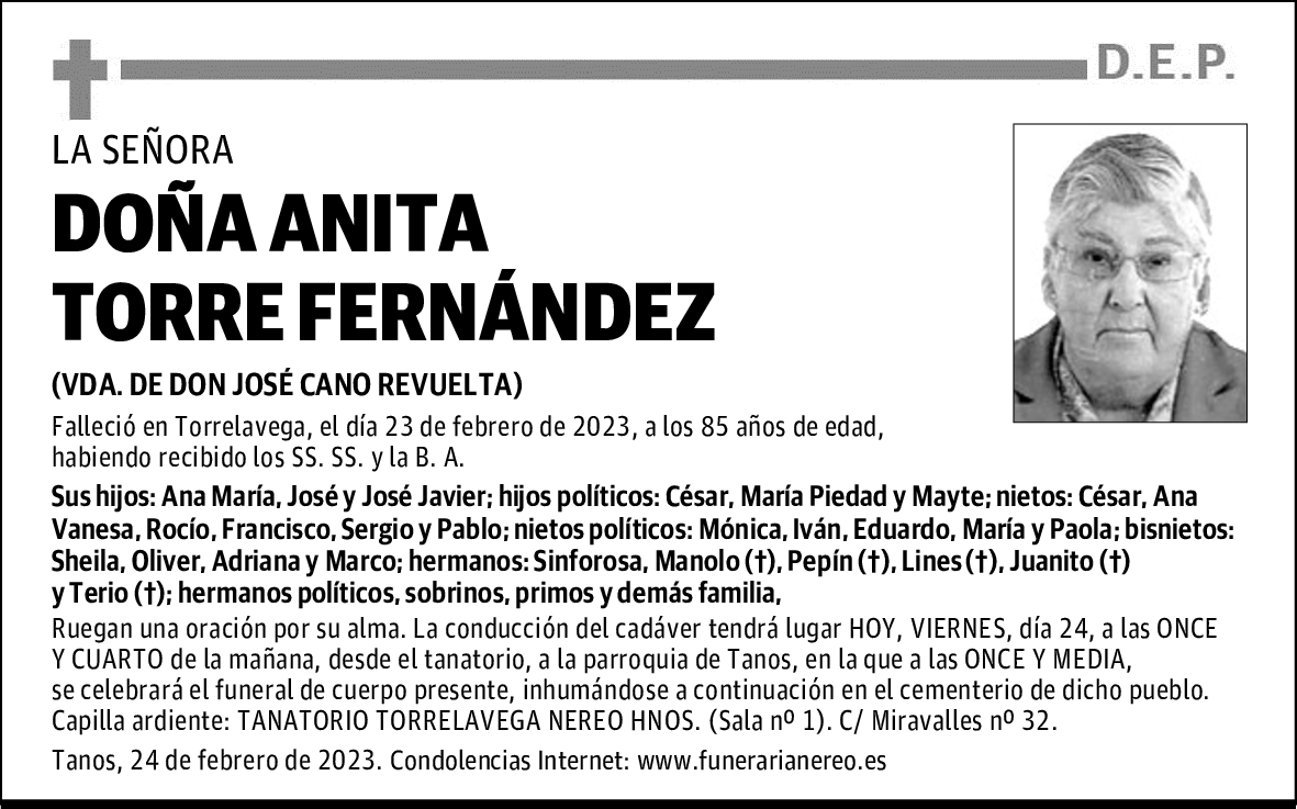 DOÑA ANITA TORRE FERNÁNDEZ