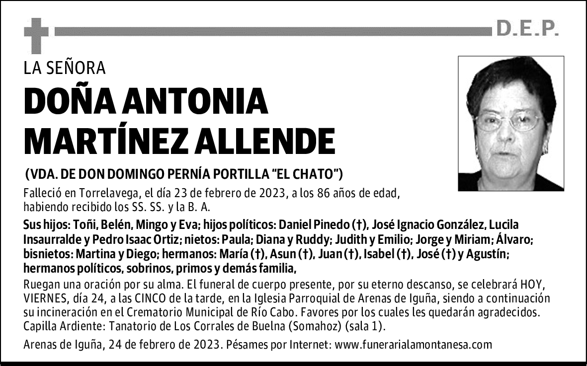 DOÑA ANTONIA MARTÍNEZ ALLENDE