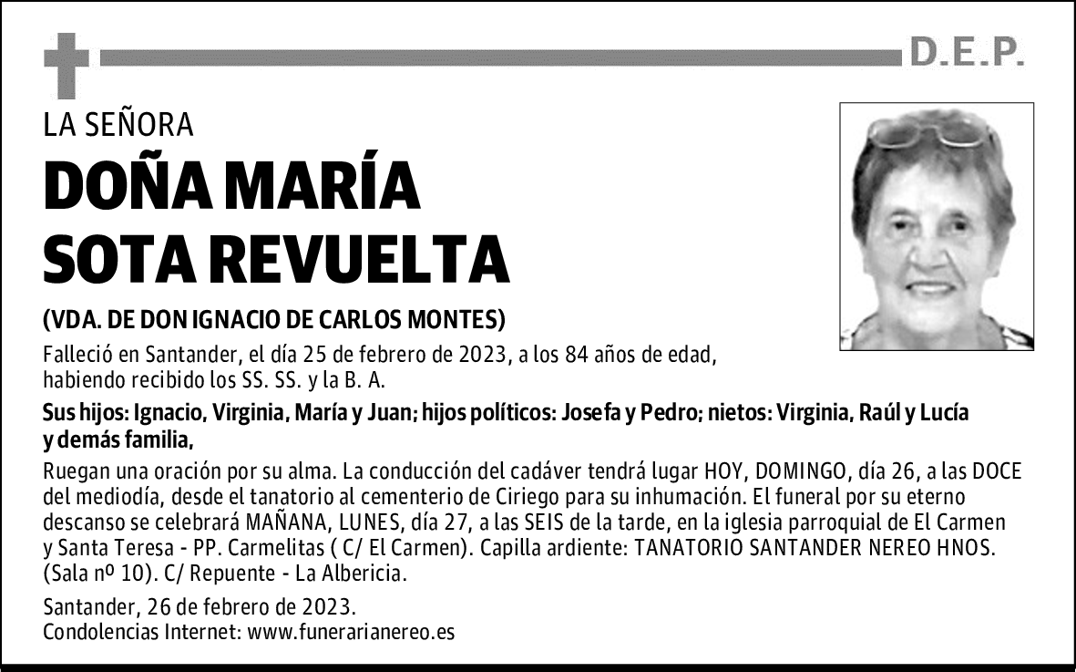 DOÑA MARÍA SOTA REVUELTA