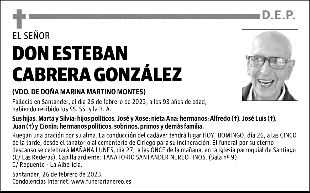DON ESTEBAN CABRERA GONZÁLEZ