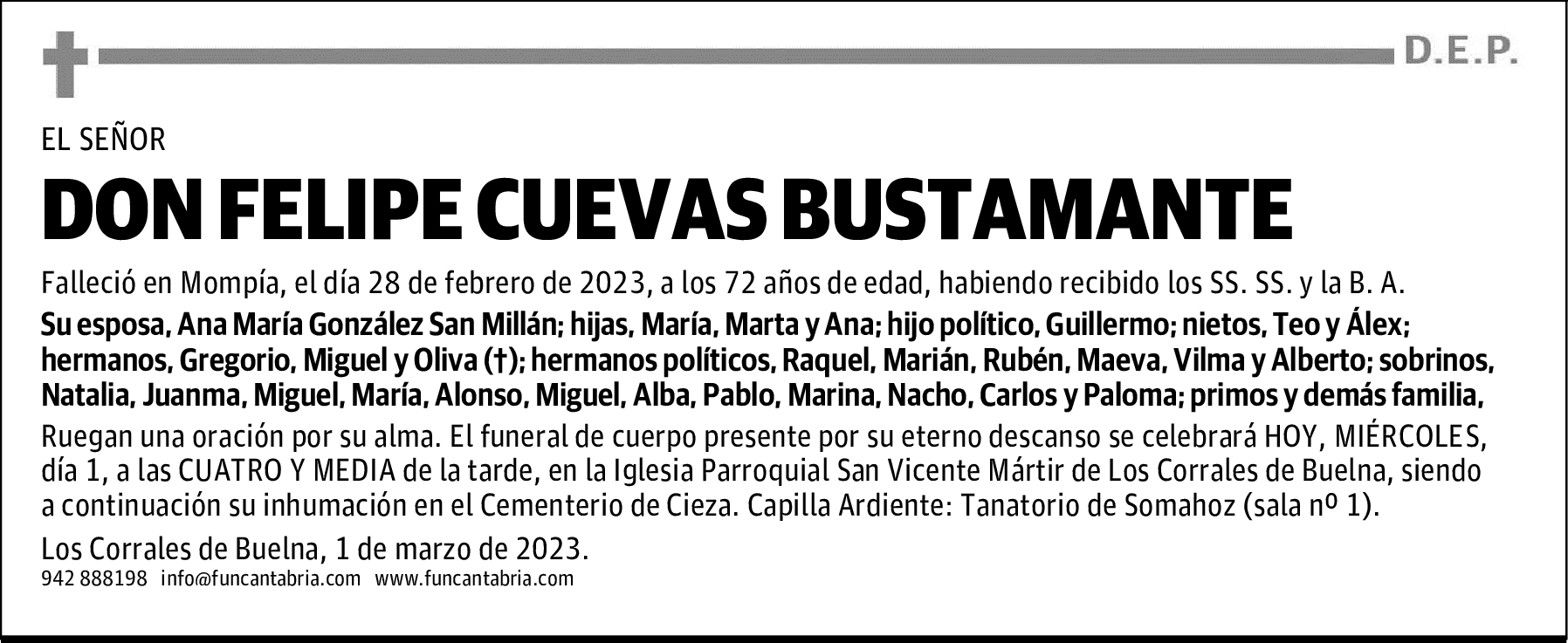 DON FELIPE CUEVAS BUSTAMANTE