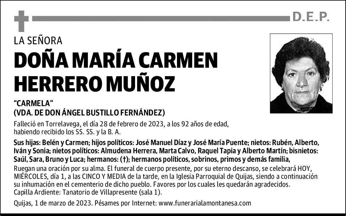 DOÑA MARÍA CARMEN HERRERO MUÑOZ