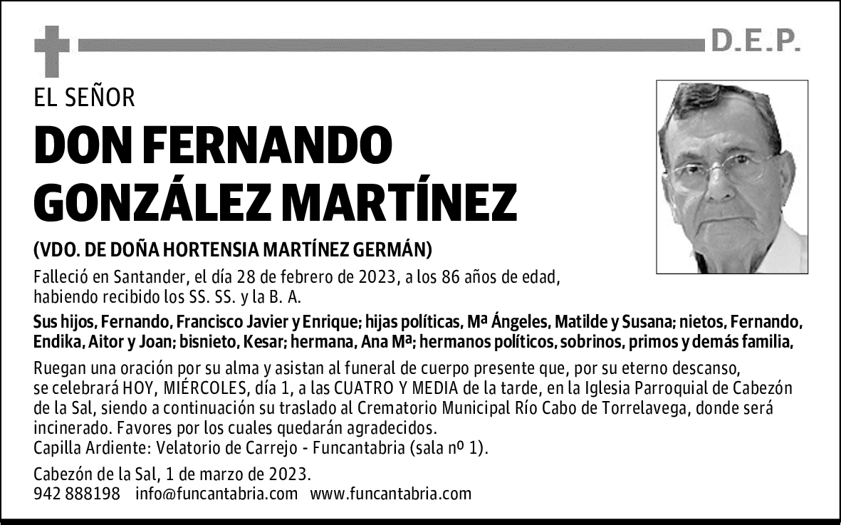 DON FERNANDO GONZÁLEZ MARTÍNEZ