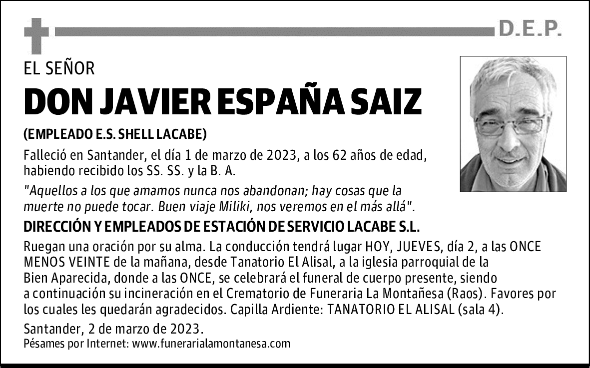 DON JAVIER ESPAÑA SAIZ