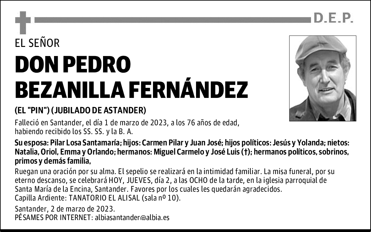 DON PEDRO BEZANILLA FERNÁNDEZ