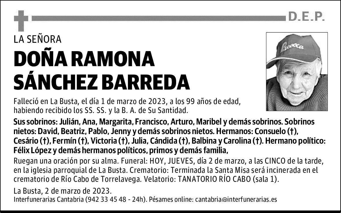 DOÑA RAMONA SÁNCHEZ BARREDA