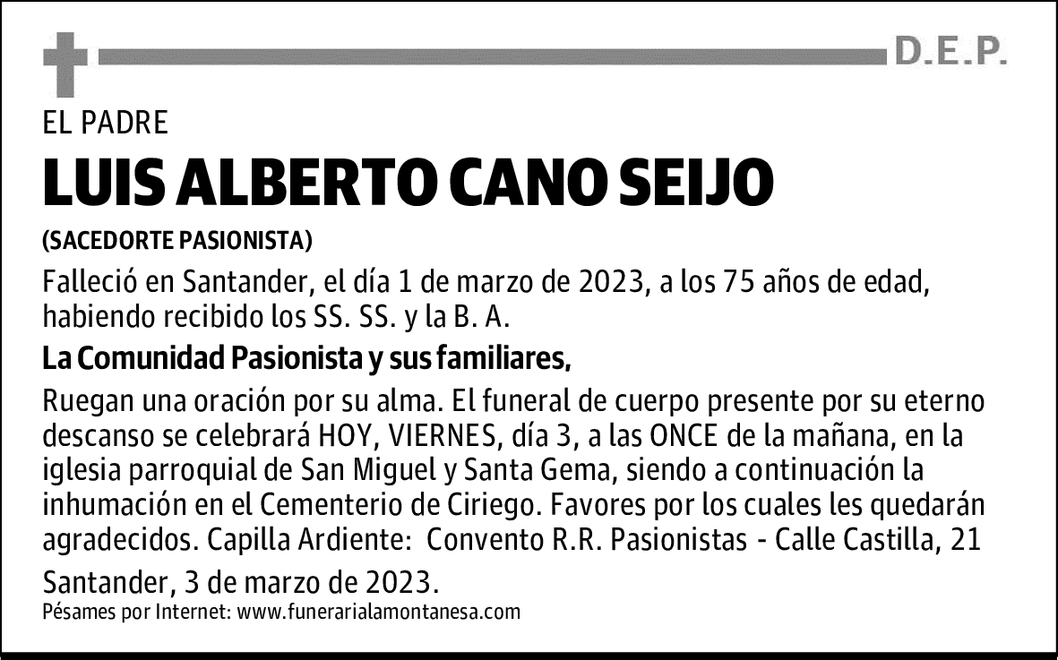 LUIS ALBERTO CANO SEIJO