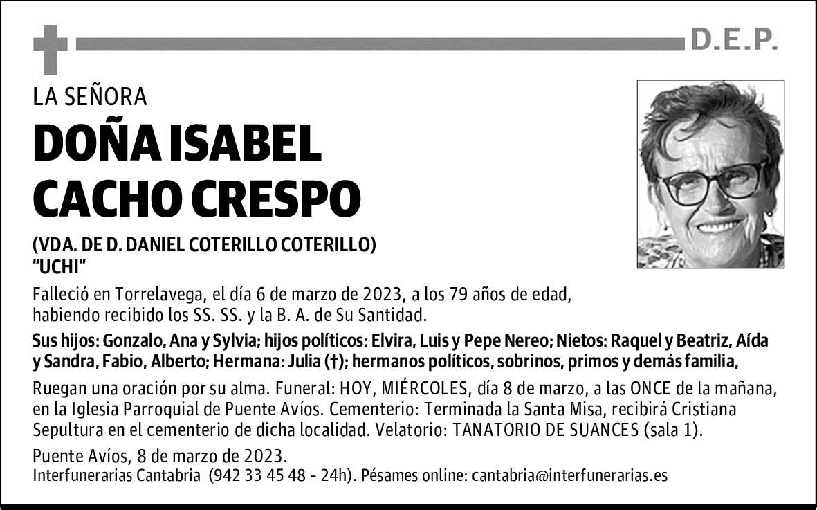 DOÑA ISABEL CACHO CRESPO