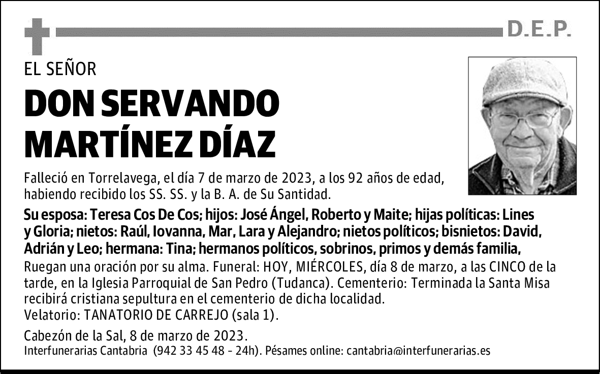 DON SERVANDO MARTÍNEZ DÍAZ