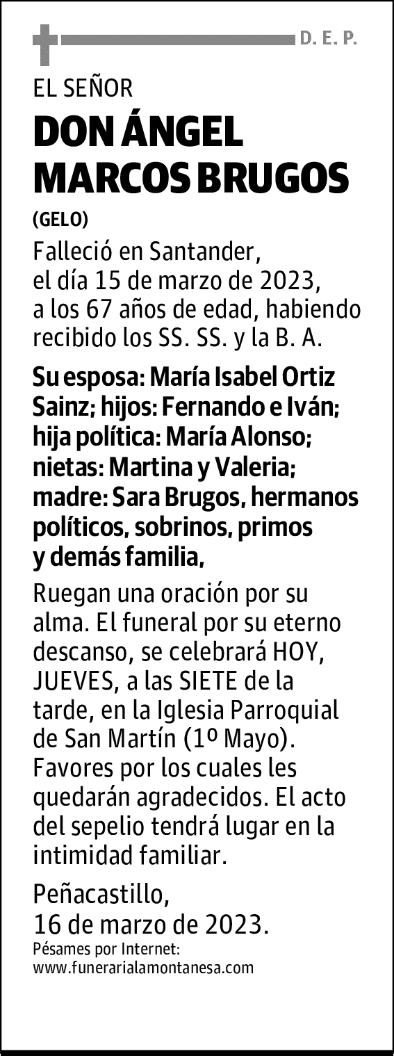 DON ÁNGEL MARCOS BRUGOS