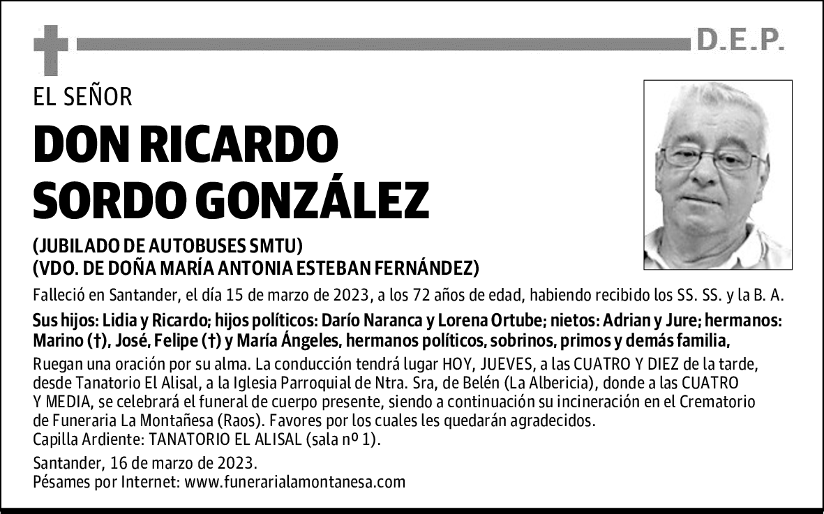DON RICARDO SORDO GONZÁLEZ