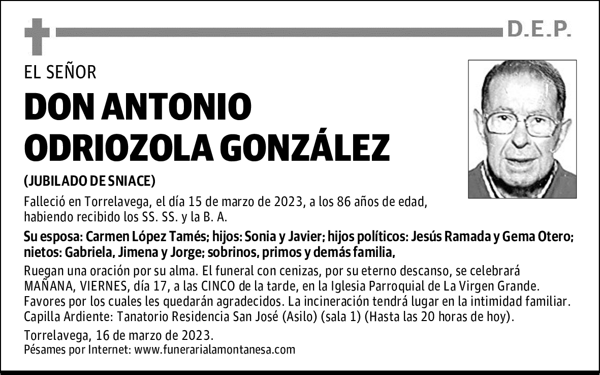 DON ANTONIO ODRIOZOLA GONZÁLEZ