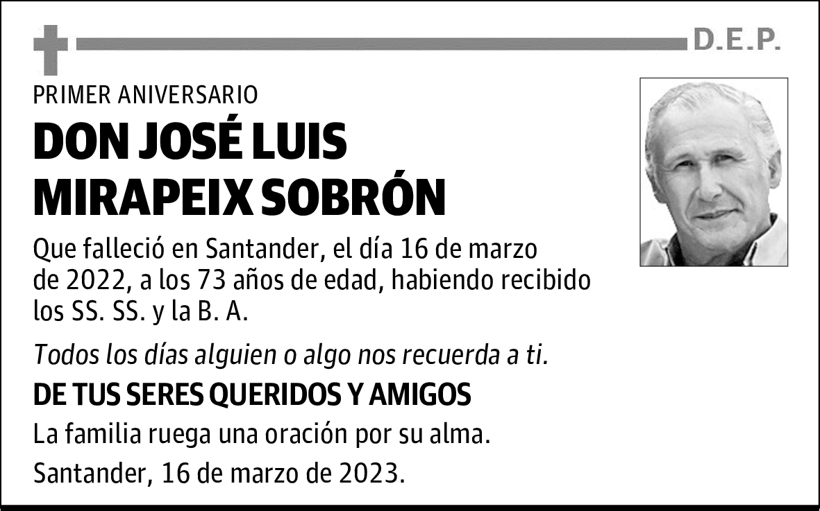 DON JOSÉ LUIS MIRAPEIX SOBRÓN