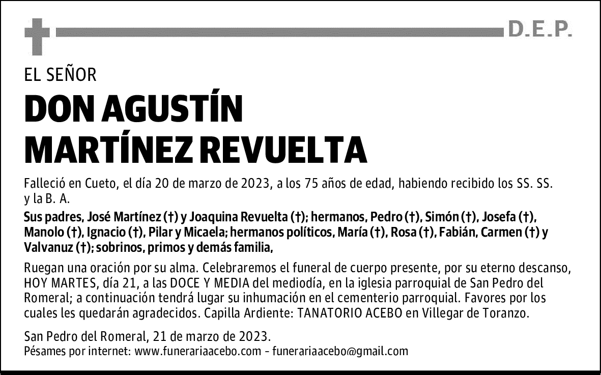 DON AGUSTÍN MARTÍNEZ REVUELTA