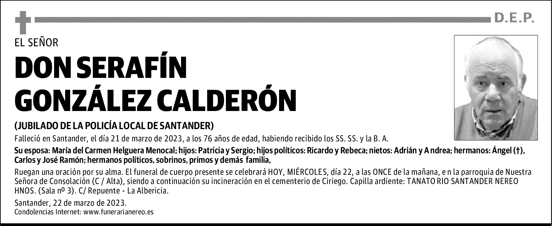 DON SERAFÍN GONZÁLEZ CALDERÓN